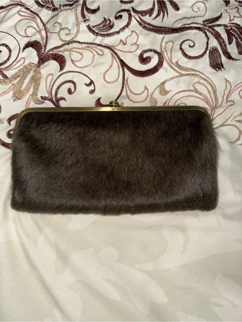 Hobo Lauren Wallet Olive Green Calf hair leather